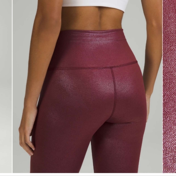 Lululemon wunder train high-rise Tight activewear metallic radiate red merlot - Picture 14 of 17
